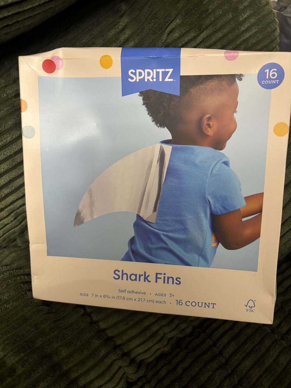 Spritz Shark Fins Self Adhesive Party Costume Accessory 16 Count